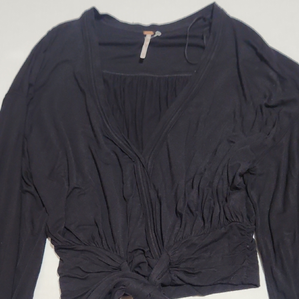 Women's Black V-Neck Top